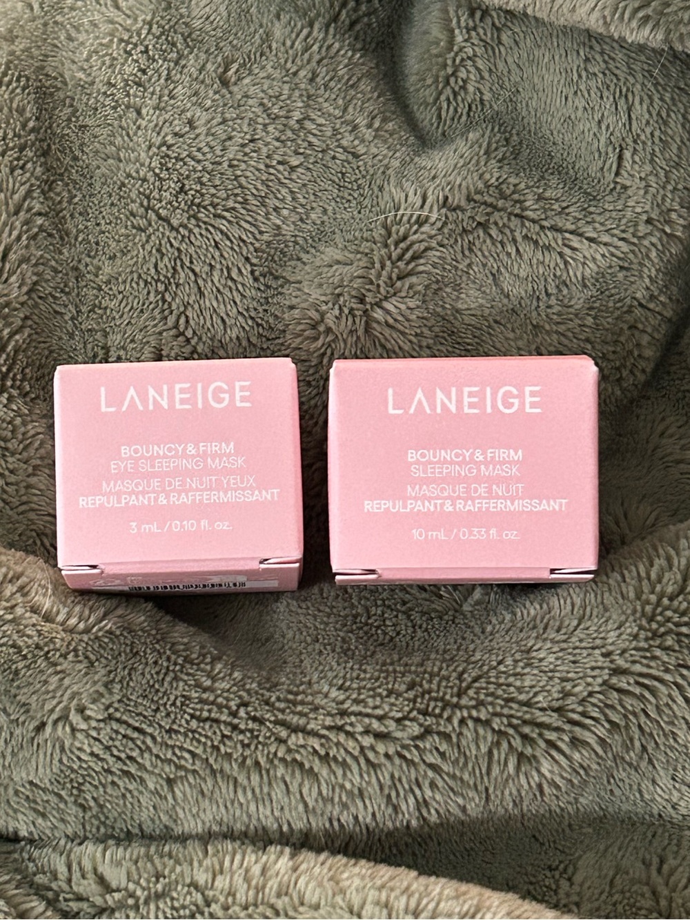 LANEIGE Pink Bouncy & Firm Sleeping Mask Mini and Ete mask mini